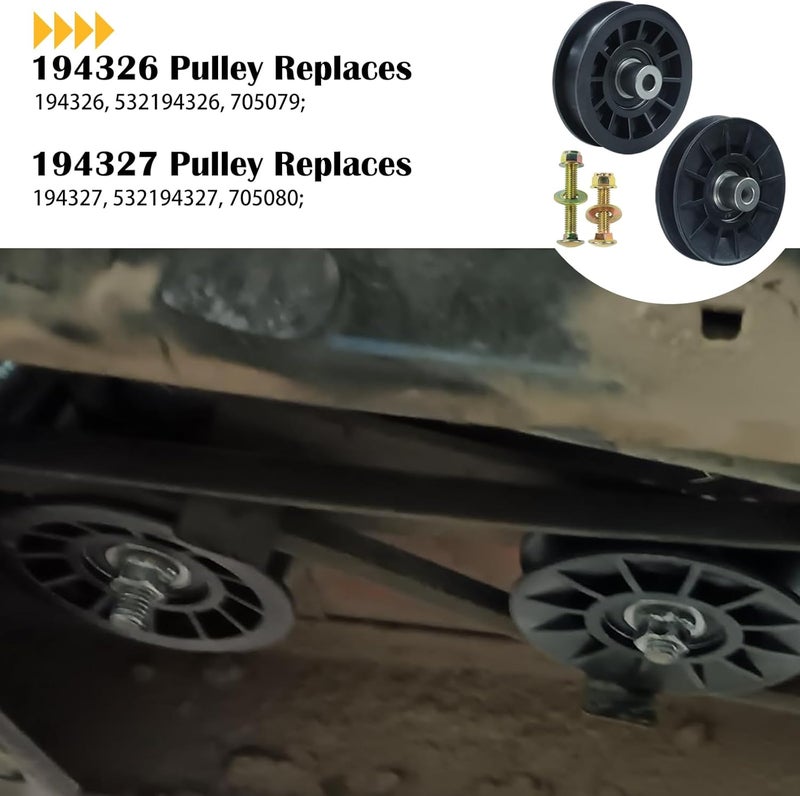 BOSFLAG 532194326 Pulley with 532194327 Pulley Replaces 194326 705079 194327 705080 for GT54LS LGT2554 LGT2654 YTH1542XP YTH20K46 YTH21K46 YTH22V46 YTH2348 YTH2454 YTH24K48 YTH24V48 YTH22V42 Tractors - Image 2